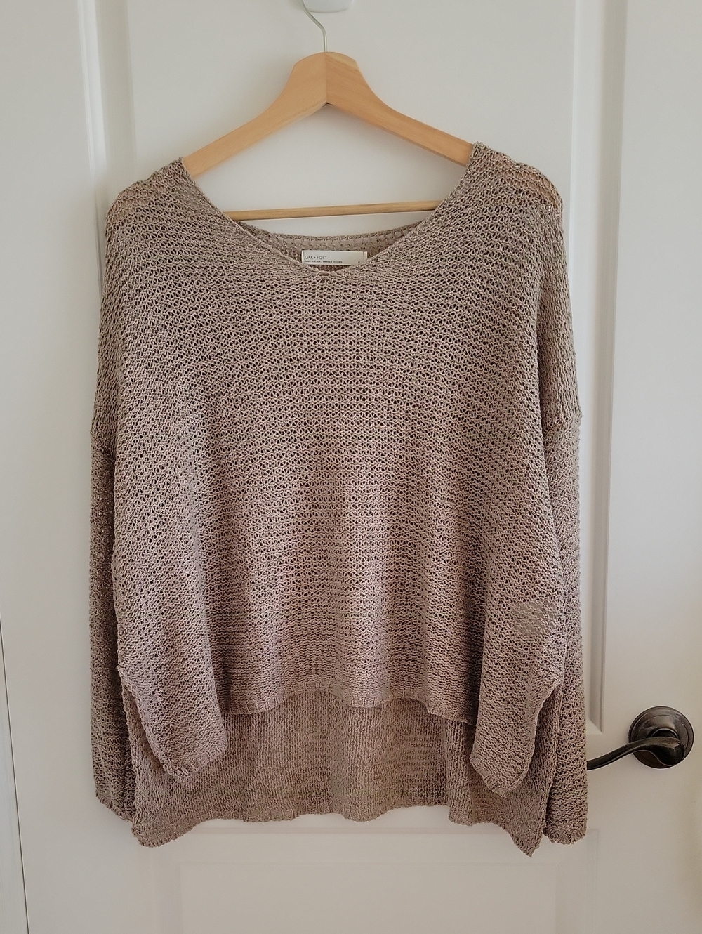 Oak + Fort Crochet Long Sleeve Top Size Medium